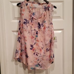 Sleeveless Blouse Floral Liz Claiborne Size XL.NWT